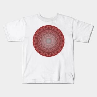 Peculiar Floral Pattern-Maroon Mandala Intricate Patterns Symmetrical Design -Koralle Kids T-Shirt